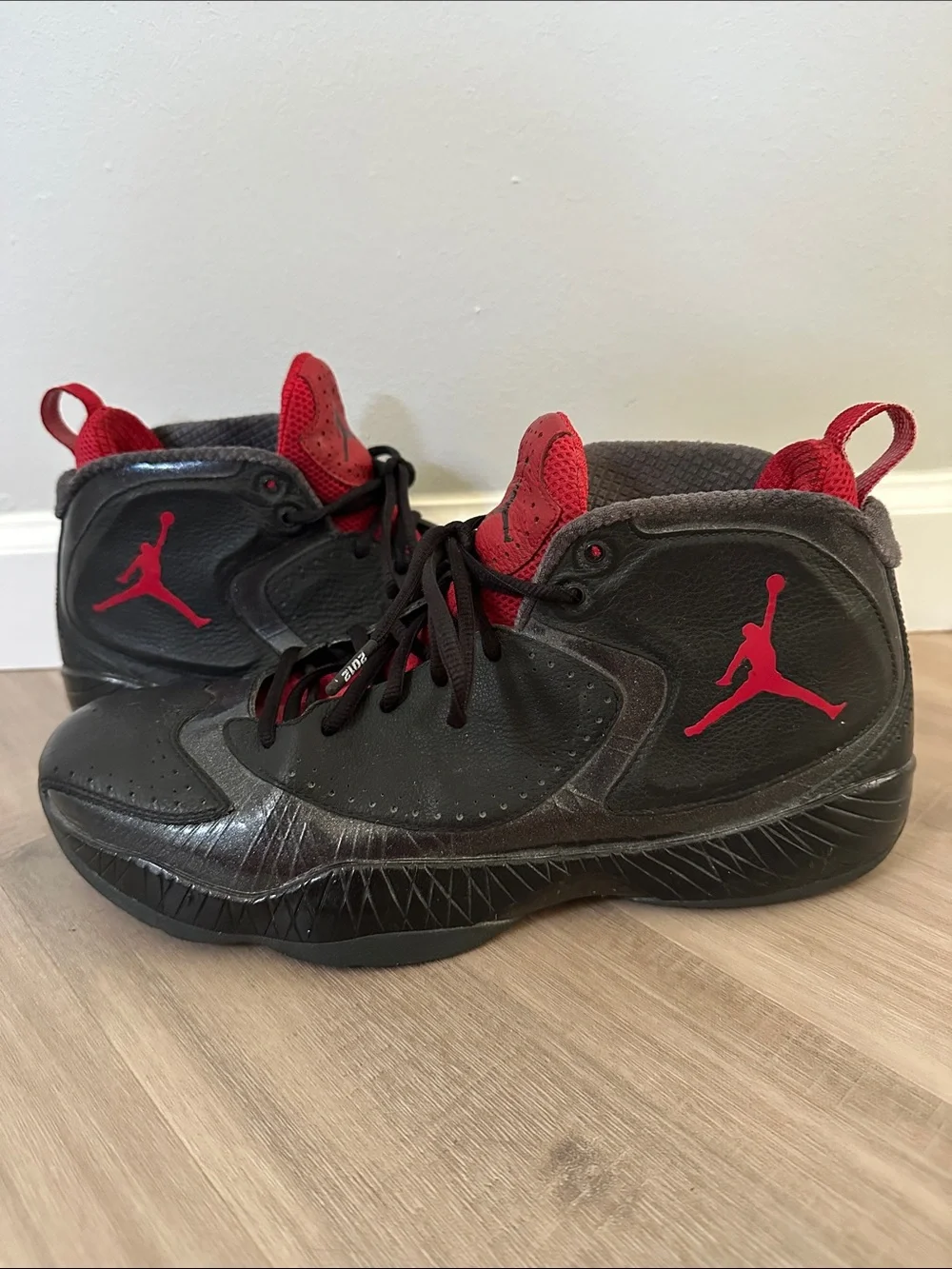 Jordan Men’s  Mid-Top Sneakers - Black and Red